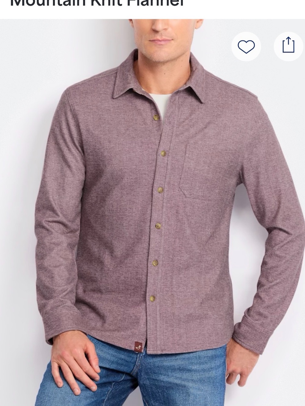 Mountain Knit Casual Button-Down Shirt - Mauve (Men)